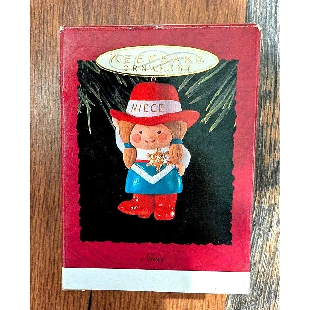Vintage Hallmark Keepsake Ornament 1993 Niece Cowgirl Handcrafted Dated Boxed